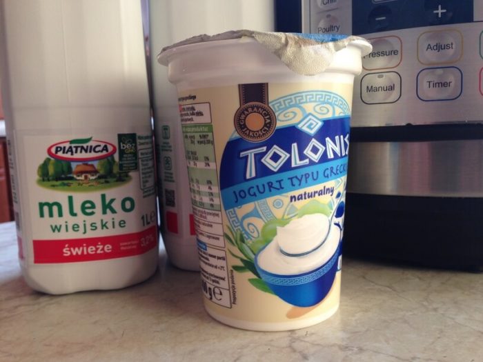 skladniki na jogurt w instantpot
