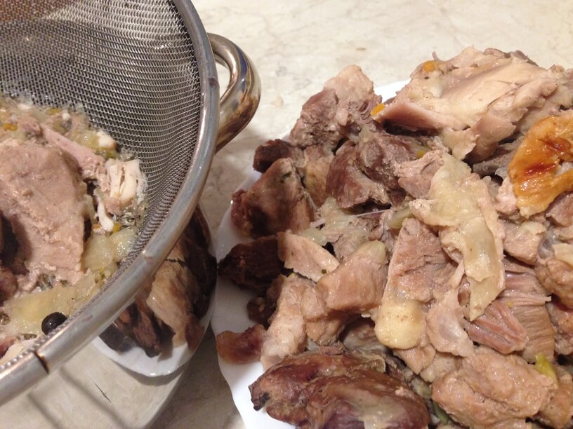 Meat for pate cooked in instant pot