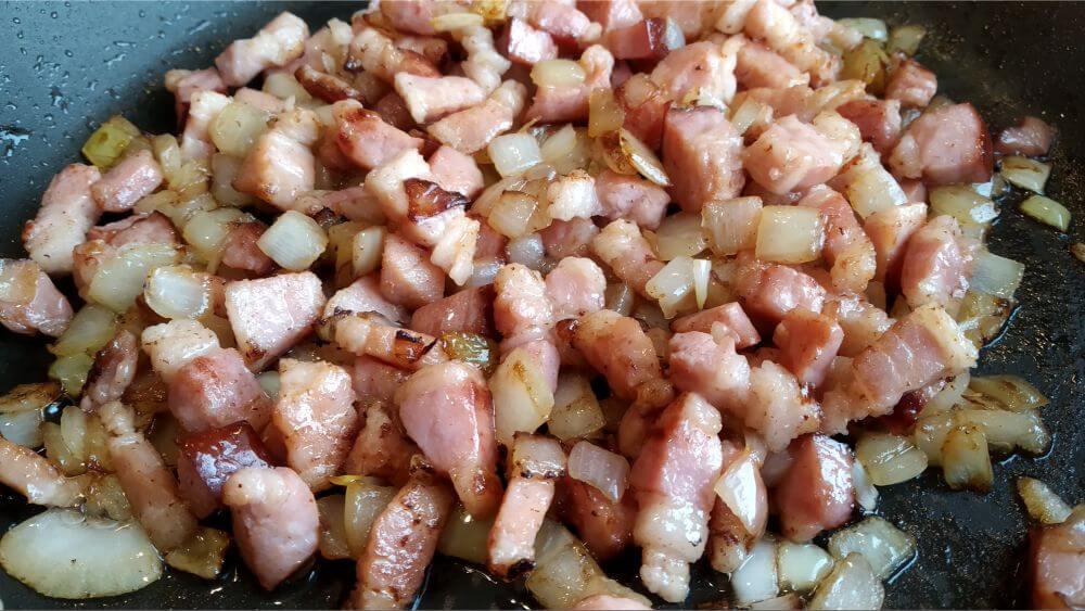 sauted onions and bacon