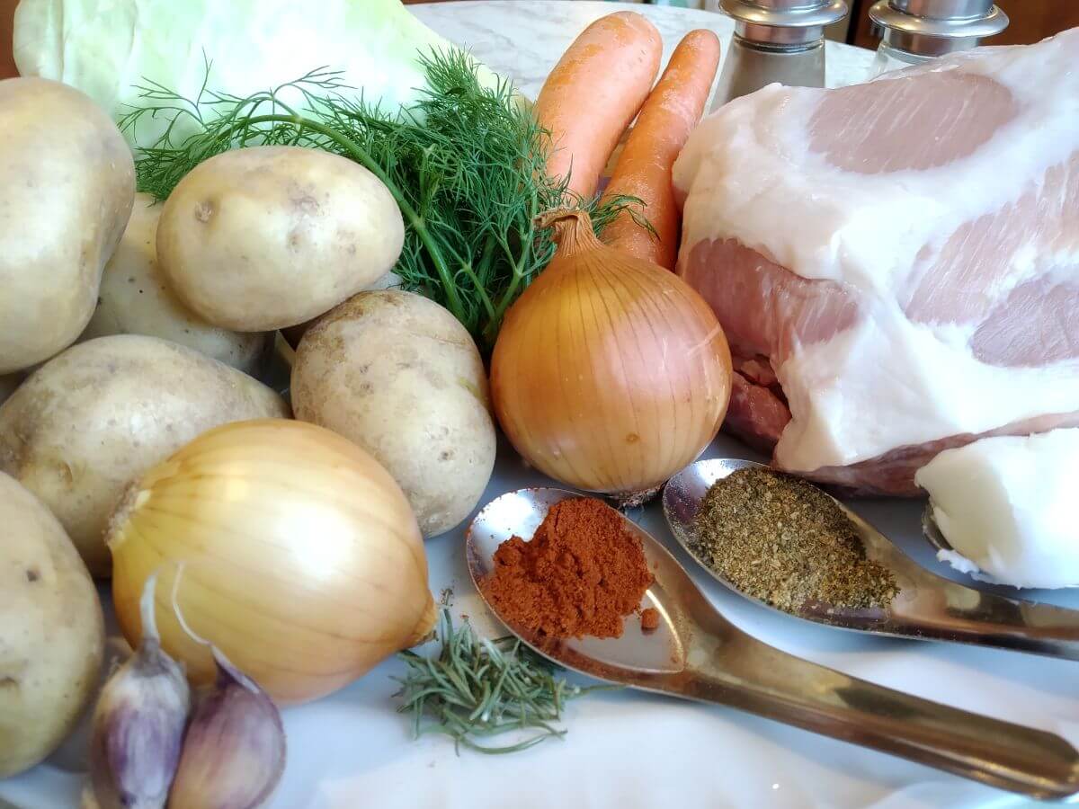ingredients for neck of pork under cabbage - instant pot club