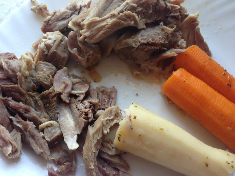 cooked meat and vegetables in instant pot