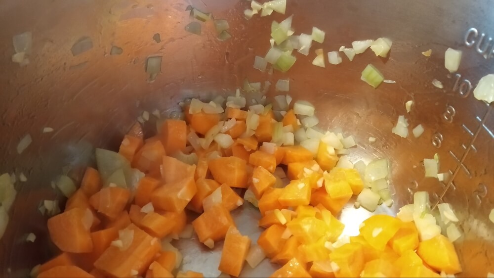 sautéed carrots and onions inside instant pot