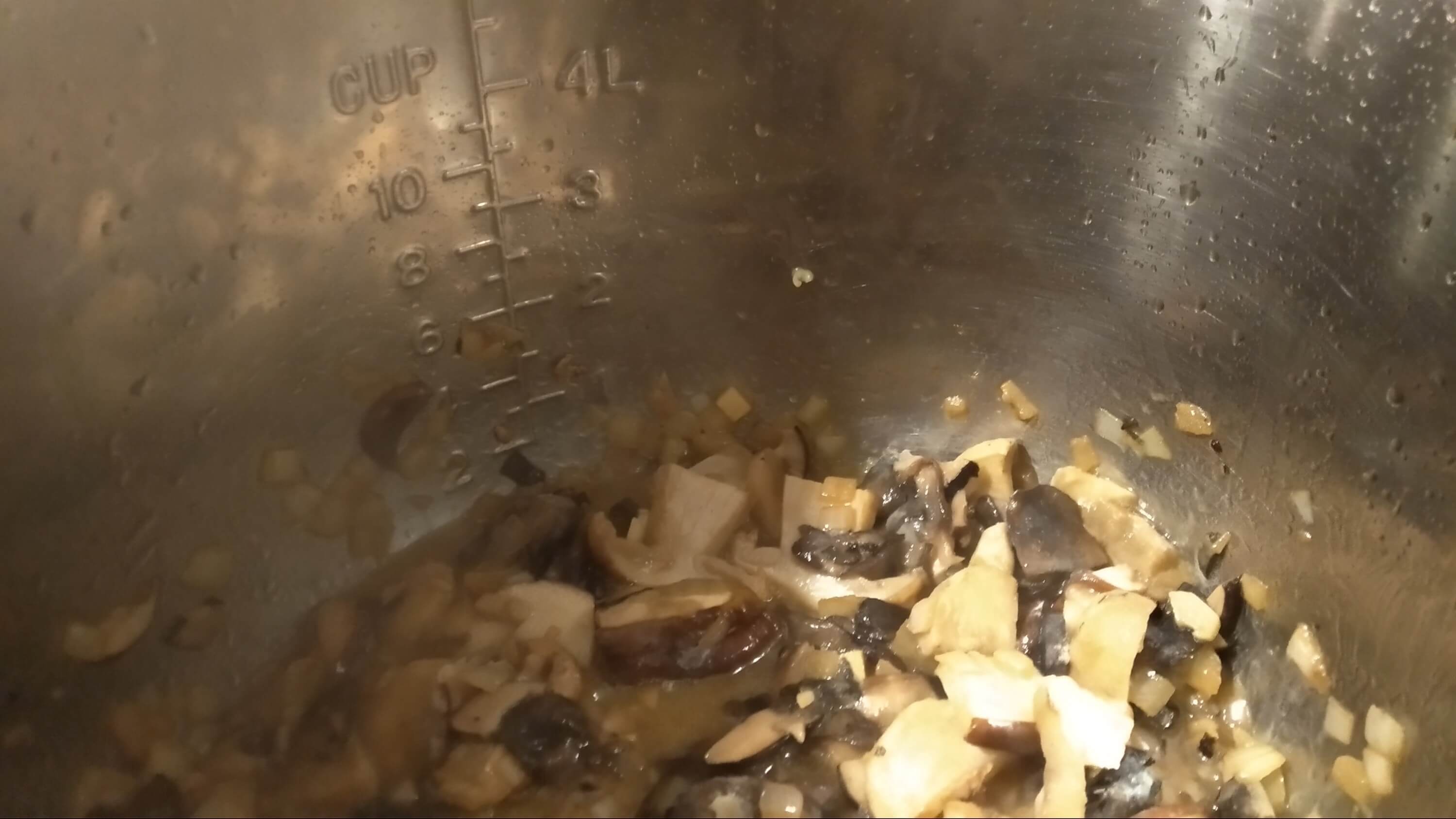 wiled mushroom sautéed in the instant pot