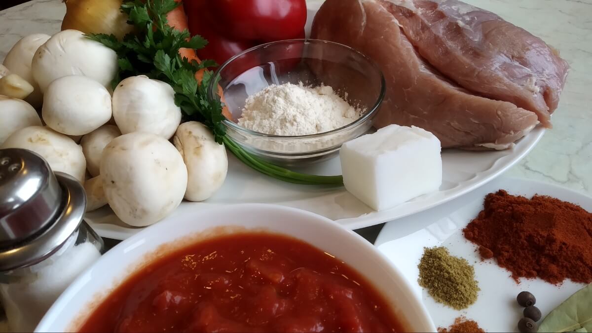 ingredients for Hungarian style potato pancake in instant pot