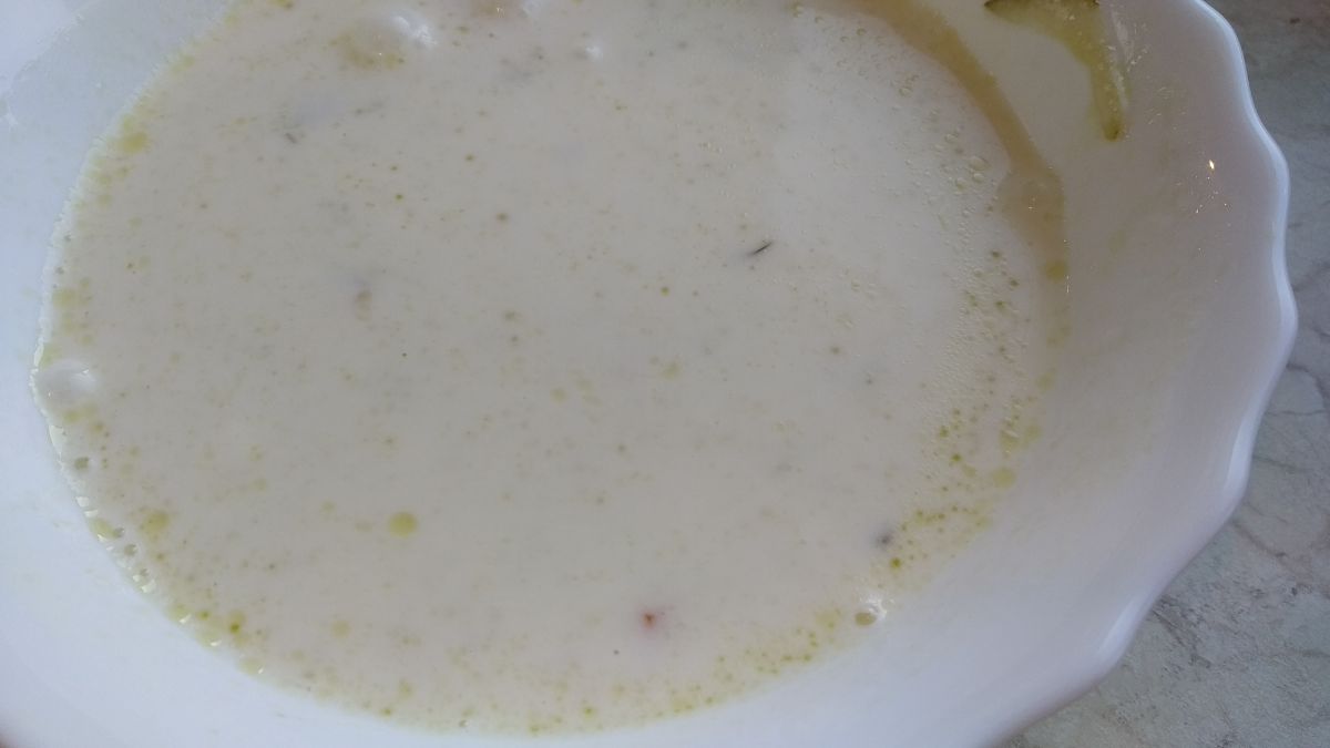 cucumber soup mixed with sour cream